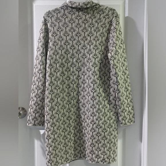 Jones New York Cream/Gold With Black Long Cardigan - Picture 3 of 5